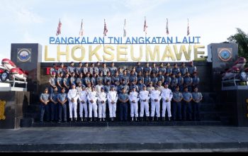 Palaksa Lanal Lhokseumawe Bacakan Amanat Kasal pada Apel Khusus HUT ke-79 Polisi Militer Angkatan Laut