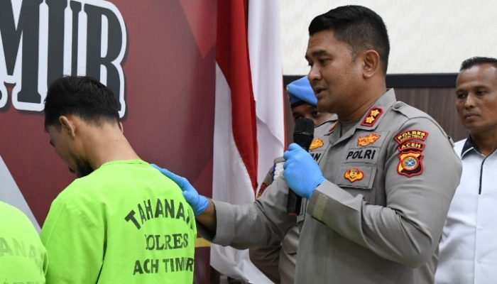 Polres Aceh Timur Gelar Konferensi Pers Pengungkapan Narkoba dan Pelecehan Seksual.