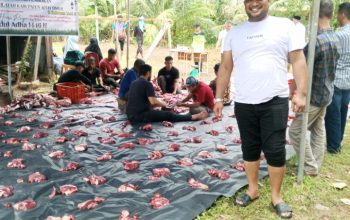 Cabdisdik Dan Kepsek SMA,SLB dan SMK Aceh Timur Serahkan dan Sembelih Langsung Sapi Qurban untuk Warga .