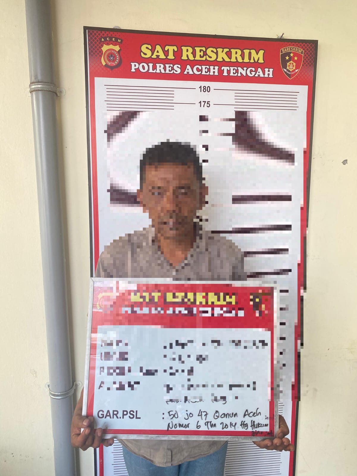 Polres Aceh Tengah Tangkap Tersangka Jarimah Pemerkosaan dan Pelecehan Seksual terhadap Anak di Bawah Umur