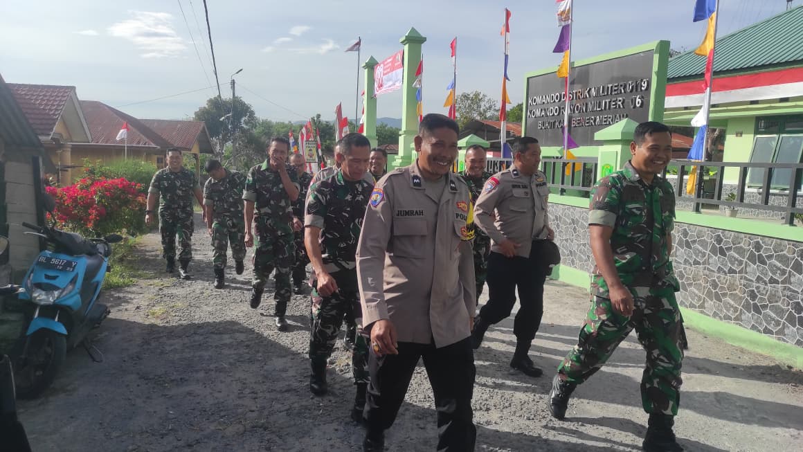 Olahraga Jalan Bersama, Bangun Sinergitas Koramil 06/Bukit Bersama Polsek Bukit