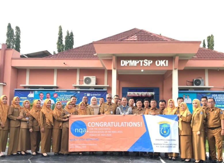 Konsisten Jaga Mutu Layanan, DPMPTSP OKI Raih ISO 9001:2015 ‎