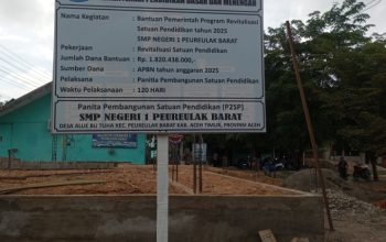 SMPN 1Peureulak Barat Dapat Bantuan Melalui Program Revitalisasi.