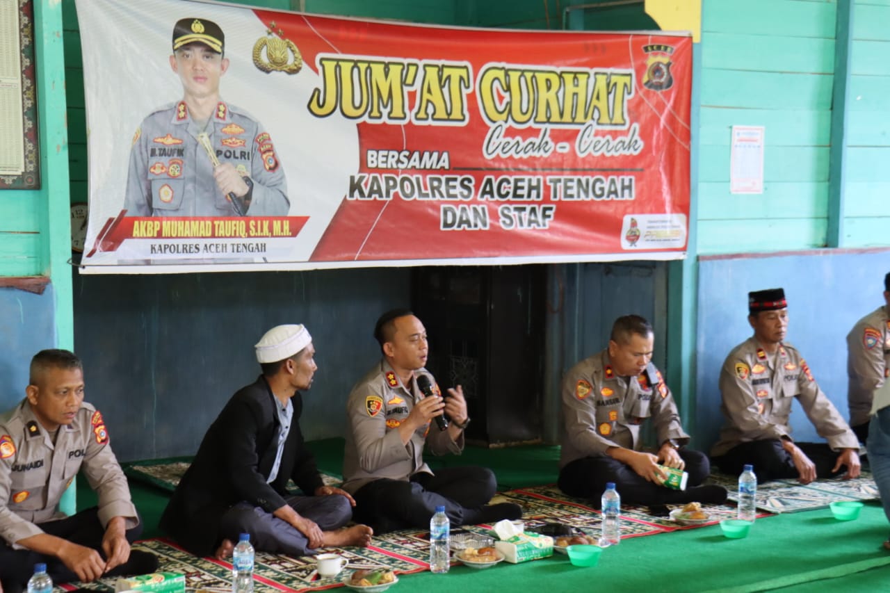 Jumat Curhat, Kapolres Aceh Tengah Ajak Jaga Kamtibmas dan Awasi Anak
