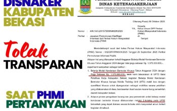 Disnaker Kab. Bekasi Tolak Untuk Transparan Saat PHMI Soroti Belanja Kendaraan Bermotor Khusus Tahun 2024 Sebesar 1,3 Miliar