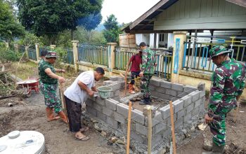 Satgas TMMD ke-126 Kodim 0106/Aceh Tengah Laksanakan Pembangunan MCK Tahap 3 di Desa Arul Gele, Kecamatan Silih Nara