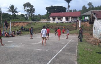 Satgas TMMD Bersinergi dengan Warga Kute Keramil Lewat Olahraga Bersama