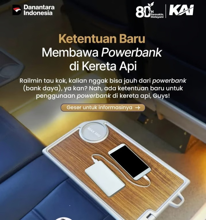 Perhatikan Ketentuan Baru Membawa Powerbank di Kereta Api