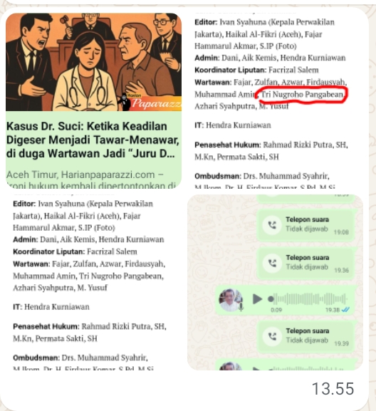 Keluarga Korban Merasa Dicemarkan Nama Baik, Minta Dewan Pers Kaji tulisan di Media Online Harian Paparazzi.com, Benarkan Pruduk Jurnalistik.