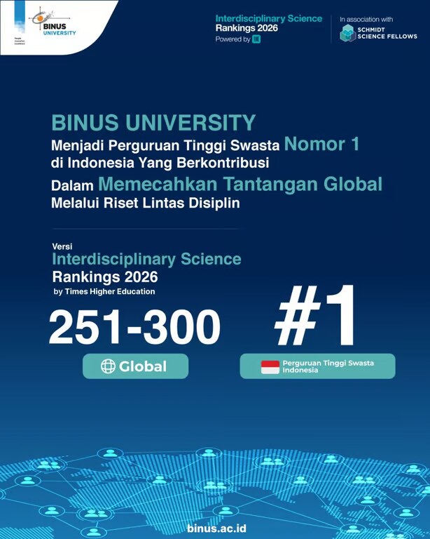 BINUS UNIVERSITY Perguruan Tinggi Swasta Nomor 1 di Indonesia Yang Berkontribusi Dalam Riset Lintas Disiplin