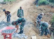 Satgas TMMD Reguler ke-126 Kodim Aceh Tengah Gotong Royong Buat Leneng Jalan untuk Perkuat Gorong-Gorong