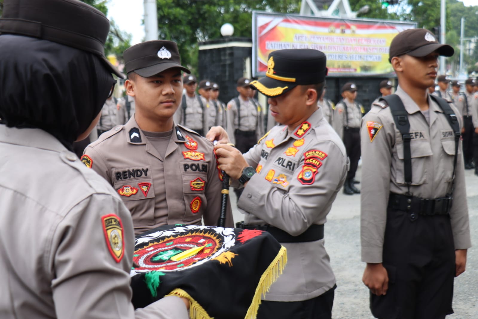 Kapolres Pimpin Apel Penyambutan dan Pembukaan Latja Siswa Diktuba Polri SPN Polda Aceh di Polres Aceh Tengah