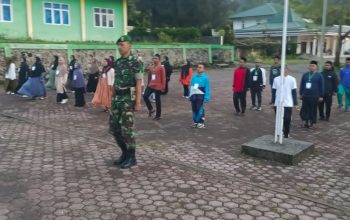 Tanamkan Kedisiplinan Santri, Anggota Koramil 06/Bukit Latih PBB Di Ponpes Bustanul Arifin