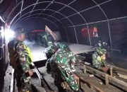 Satgas Gulbencal Kodim 0119/BM Bagun Fasilitas Di Tenda-tenda Pengungsian