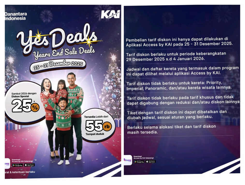 Libur Akhir Tahun Lebih Hemat, KAI Daop 7 Madiun Beri Diskon 25% Kelas Eksekutif hingga Rp390 Ribuan