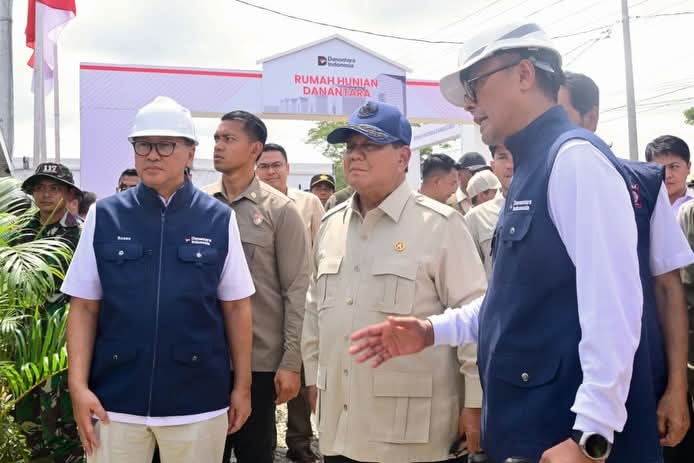 Presiden Prabowo Tinjau Pembangunan Rumah Hunian Danantara di Aceh Tamiang