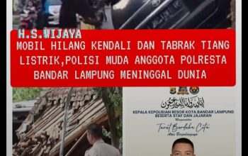 Kecelakaan Tunggal Seorang Anggota Polisi Polresta Bandar lampung Tewas Usai Nabrak Tiang listrik Dan Gajebo.