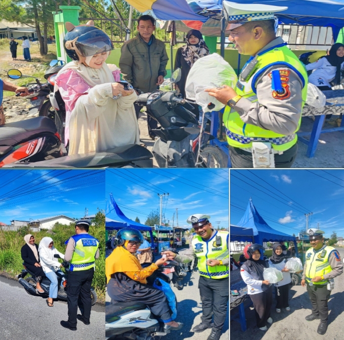 Satlantas Polres Bener Meriah Gelar Sosialisasi dan Bagi Helm Gratis dalam Operasi Keselamatan Seulawah 2026