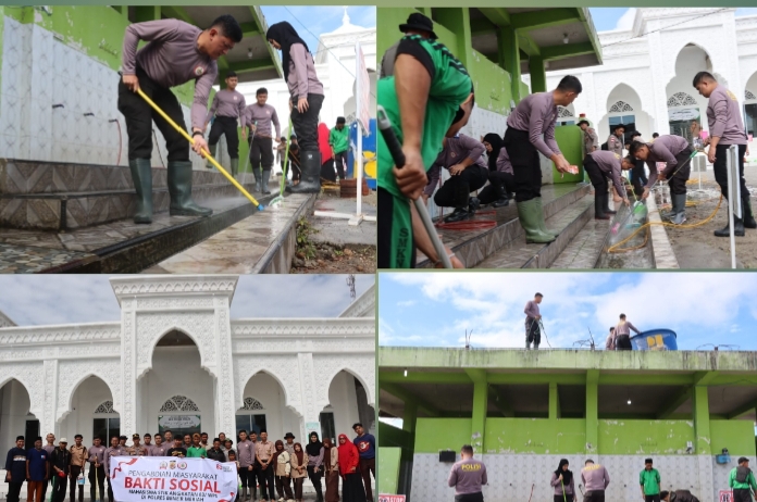 Mahasiswa STIK-PTIK Angkatan 83 Gelar Bakti Sosial, Bersihkan Masjid Al Muttaqin di Bale Atu