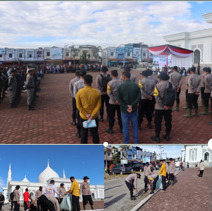 Polri, TNI dan ASN Bersatu, Gaungkan Gerakan Indonesia ASRI di Kecamatan Bukit