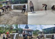 Polsek Celala Gotong Royong Meunasah dan Pembuatan Sumur Bor Bantuan Kapolres Aceh Tengah di Kuyun Uken