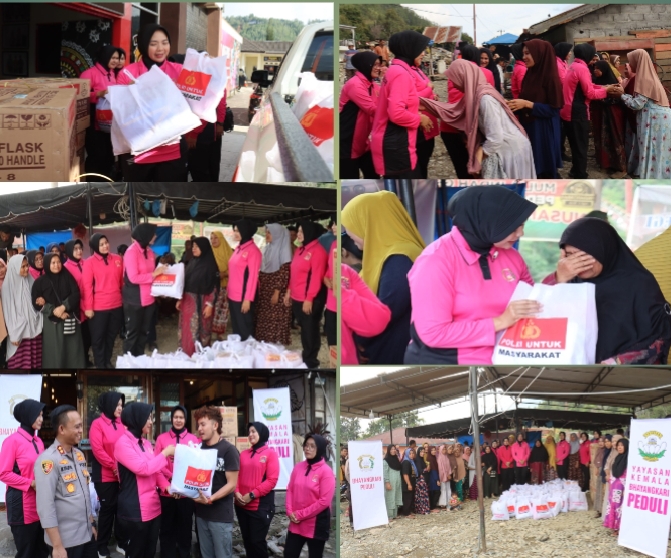 Ketua Bhayangkari Cabang Aceh Tengah Distribusikan Bantuan Ketua Bhayangkari Daerah Aceh untuk Korban Bencana