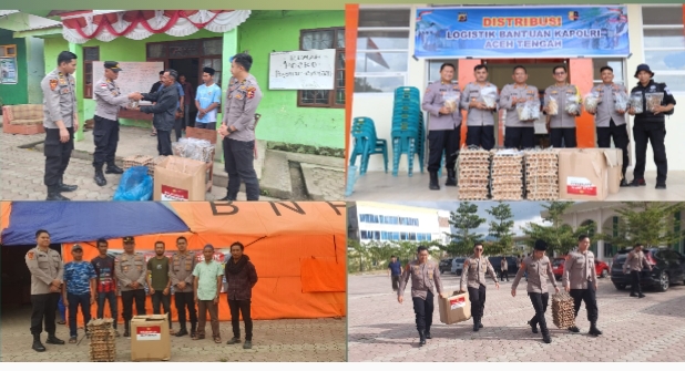 Bantuan Kapolri Disalurkan ke 34 Titik Pengungsian Korban Banjir dan Longsor di Aceh Tengah