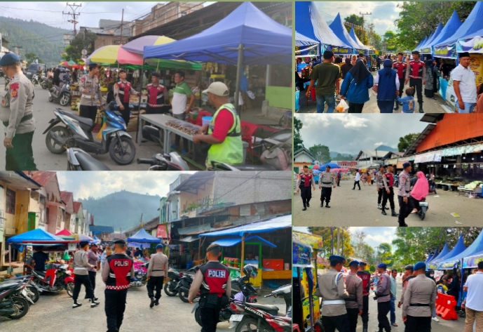 Patroli Perintis Presisi, Samapta dan Brimob Amankan Pasar Takjil di Aceh Tengah