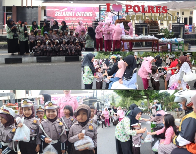 TK Yayasan Kemala Bhayangkari Aceh Tengah Berbagi 250 Takjil, Tanamkan Kepedulian Sejak Dini