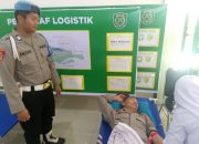Personel Polres Aceh Tengah dan Bhayangkari Ikuti Bakti Kesehatan Donor Darah HUT Kartika Candra Kirana ke-80 di Makodim 0106