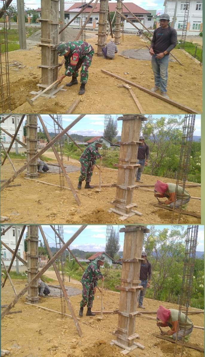 Babinsa Koramil 06/Jagong Sertu Tomson Wartono Laksanakan Karya Bakti Bersama Warga Desa Binaan
