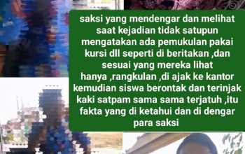 Di Duga Telah Terjadi Keterangan Tidak Benar Yang Berujung Laporan Tentang Adanya Penganiayaan Siswa SMPN 1Tajung Bintang Oleh Satpam.