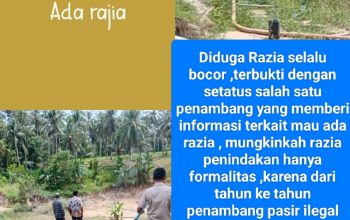 Diduga Penertiban Penambang pasir ilegal diwilayah Register Di desa Suban Setengah Hati