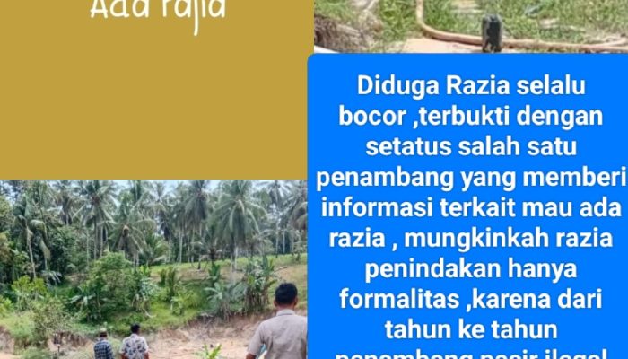 Diduga Penertiban Penambang pasir ilegal diwilayah Register Di desa Suban Setengah Hati