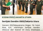 Danrem 052/Wijayakrama Pimpin Sertijab Dandim 0502/JU, Perkuat Peran Kodim Jakarta Utara