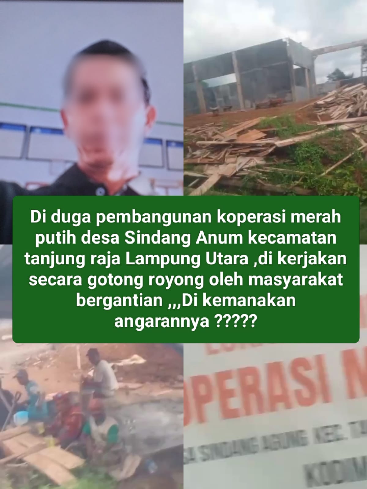 Di Duga Pembangunan Koprasi Merah Putih Di Desa Sindang Anom Masarakat Harus Bergotong Royong Bergantian Kemana Anggaran Nya