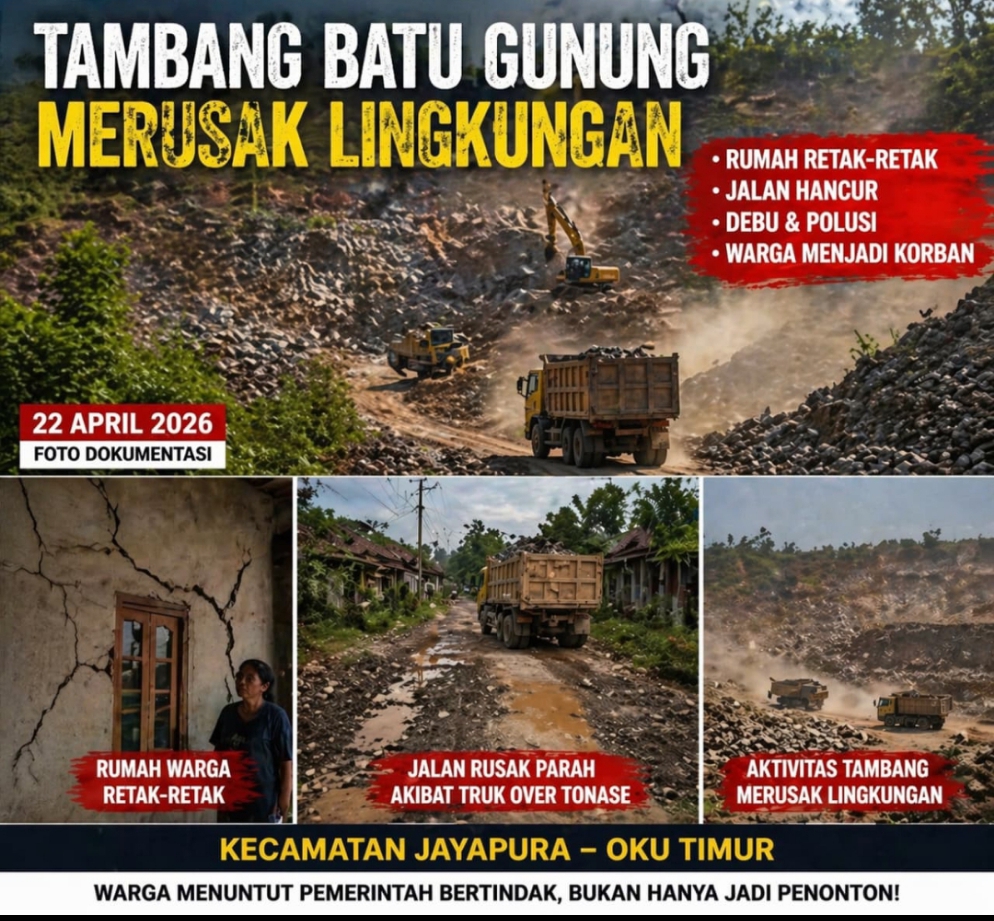 Sumber Daya Alam Dijarah, Warga Jadi Korban, Pemerintah OKU Timur Hanya Diam