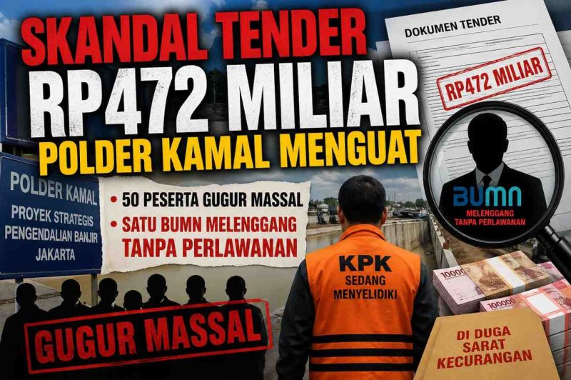 Skandal Tender Rp472 Miliar Polder Kamal Menguat, 50 Peserta Gugur Massal, Satu BUMN Melenggang Tanpa Perlawanan