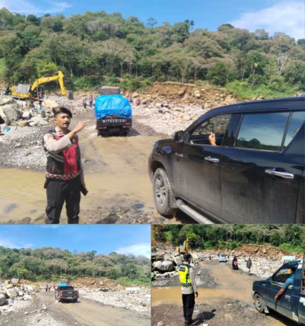 Akses Jalan Wih Porak Mulai Normal, Kapolsek PRG Imbau Pengendara Tetap Waspada
