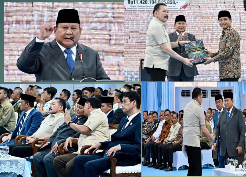 Presiden Prabowo Saksikan Penyerahan Rp11,42 Triliun dan Ratusan Ribu Hektare Lahan Hasil Penyelamatan ke Negara