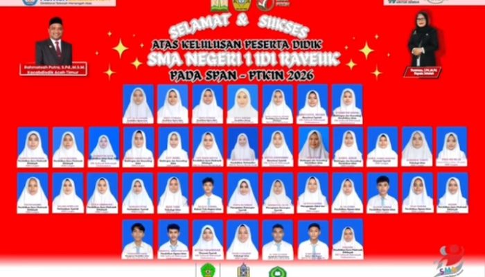 Lolos Berbagai Jalur Seleksi, SMAN 1 Idi Rayeuk Ukir Keberhasilan Masuk Perguruan Tinggi
