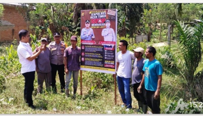 Upaya Preventif, Polsek Ranto Peureulak Edukasi Warga Lewat Imbauan Karhutla