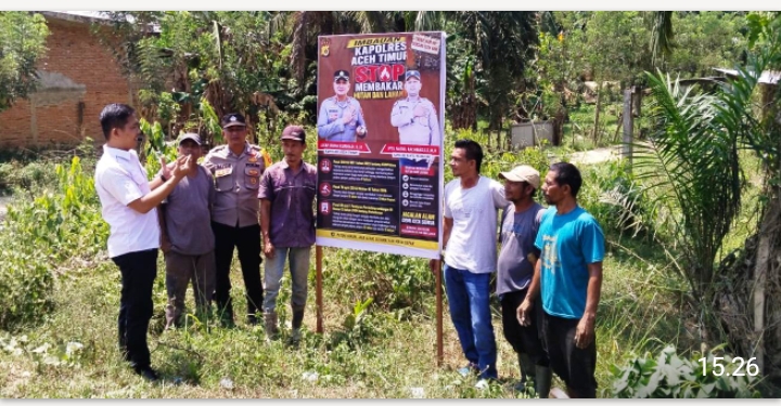 Upaya Preventif, Polsek Ranto Peureulak Edukasi Warga Lewat Imbauan Karhutla